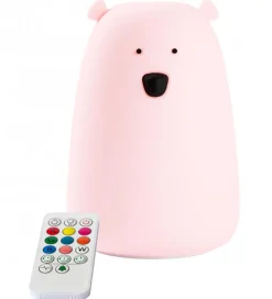 Natlamper|Fritstående Lamper-Rabbit & Friends Lampe - Bjørn - 17x11 cm - Rose