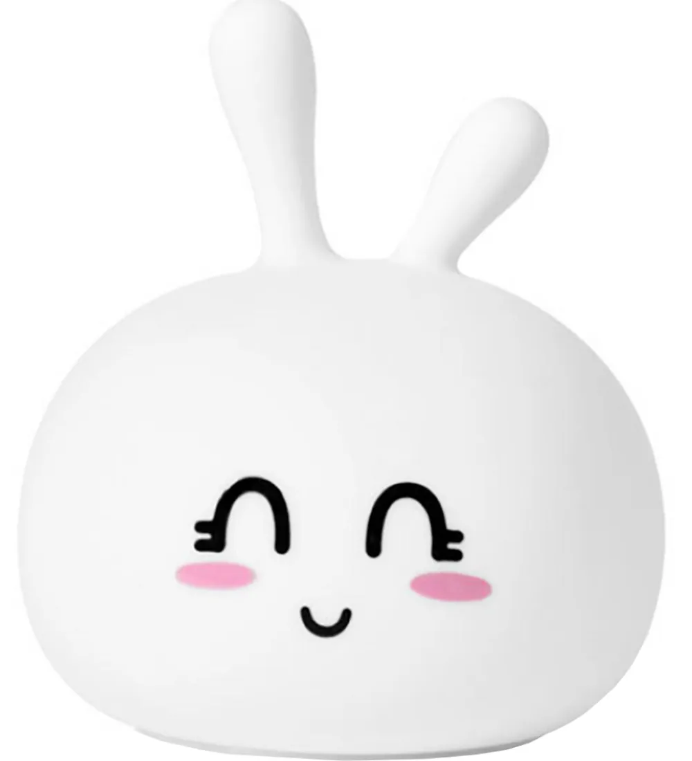 Natlamper|Fritstående Lamper-Rabbit & Friends Lampe - Kanin - Happy - 11,6x14,1 cm - Hvid