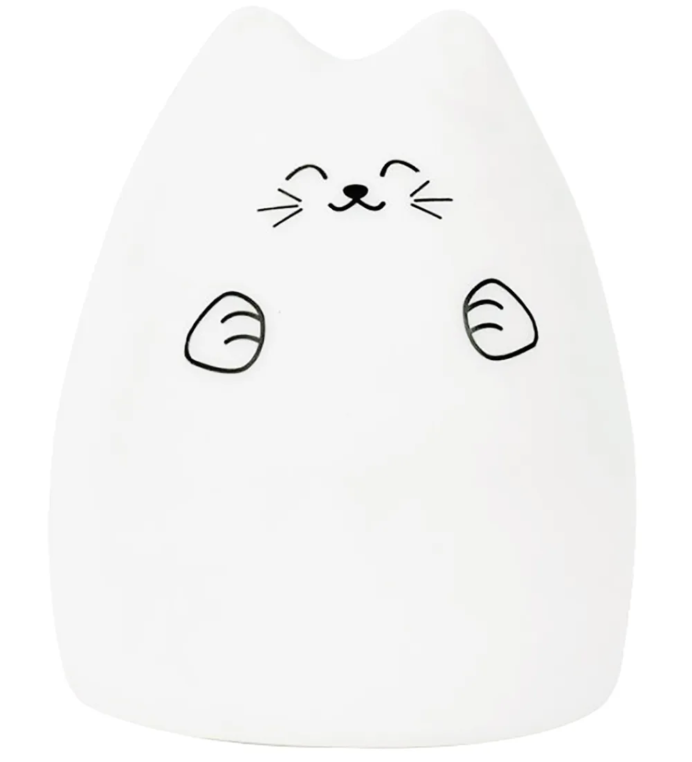 Natlamper-Rabbit & Friends Lampe - 15x11 cm - Kat - Hvid