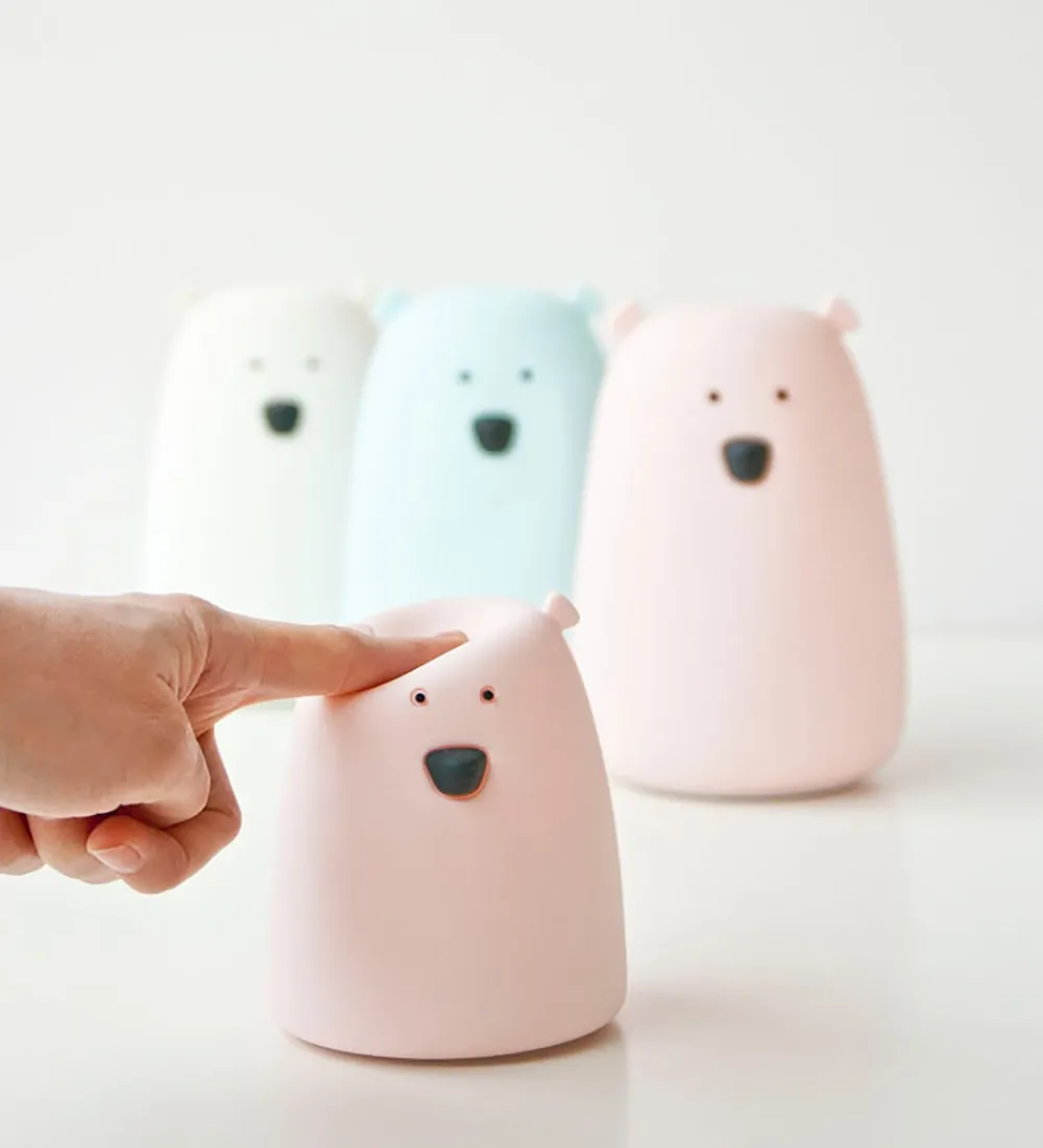 Rabbit & Friends Natlamper*Lampe - 10x8,5 cm - Lille Bjørn - Rosa