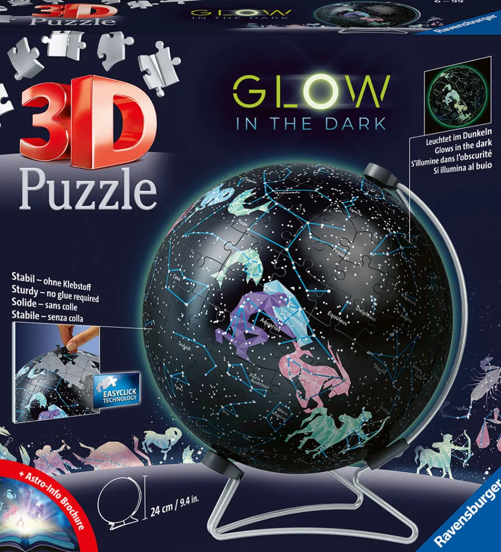 Ravensburger Puslespil*Puslespil - 3D - 180 Brikker - Glow Dark Starglobe