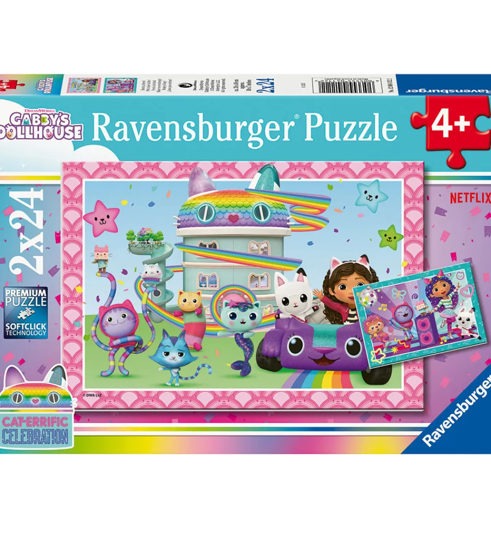 Ravensburger Puslespil*Puslespil - 2x24 Brikker - Gabby's Dollhouse