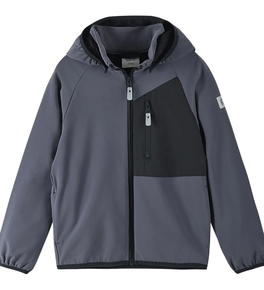 Softshell-Reima Softshelljakke m. Fleece - Mukana - Grå/Sort