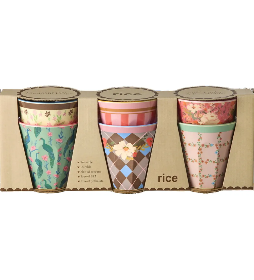 Kop Og Tudekop-Rice Kopper - Melamin - 6 stk. - 250 ml - All You Need Is Love