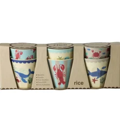 Rice Kop Og Tudekop*Kopper - Melamin - 6 stk. - 160 ml - Blue Ocean