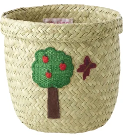 Rice Kurve|Opbevaring*Opbevaringskurv - Raffia/Søgræs - Happy Forest - 15x16 cm -