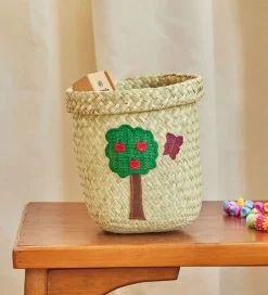 Rice Kurve|Opbevaring*Opbevaringskurv - Raffia/Søgræs - Happy Forest - 15x16 cm -