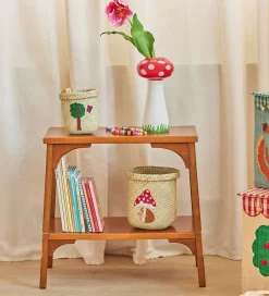 Rice Kurve|Opbevaring*Opbevaringskurv - Raffia/Søgræs - Happy Forest - 15x16 cm -