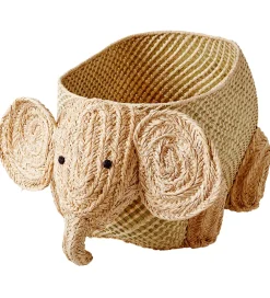 Rice Kurve*Opbevaringskurv - Raffia/Søgræs - Stor Elefant - Natur