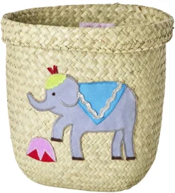 Kurve|Opbevaring-Rice Opbevaringskurv - Raffia/Søgræs - Circus - 20x20 cm - Natur