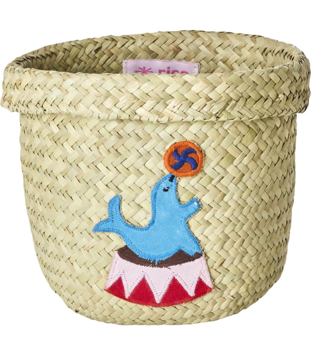 Rice Kurve|Opbevaring*Opbevaringskurv - Raffia/Søgræs - Circus - 15x15 cm - Natur