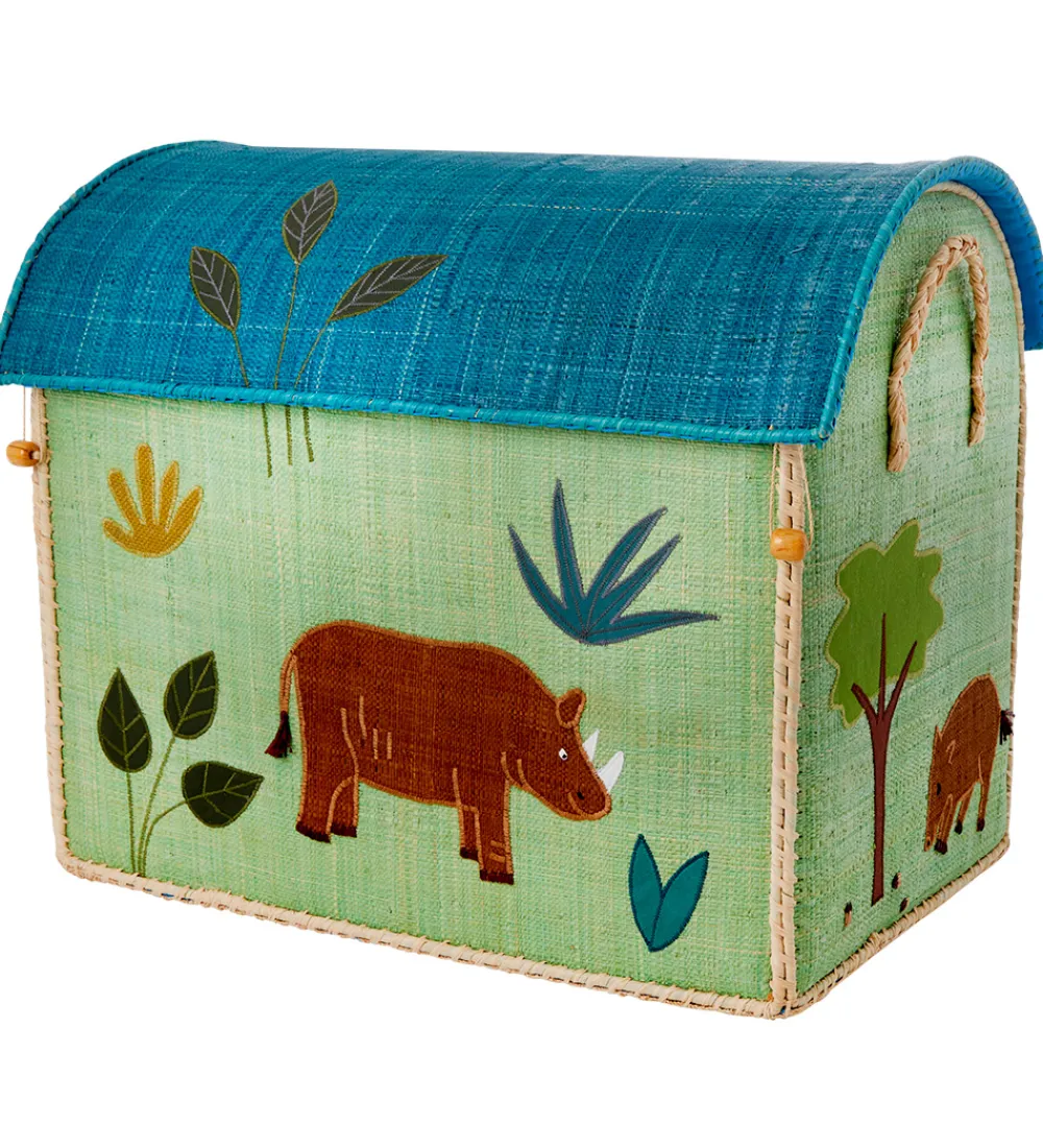 Kurve-Rice Opbevaringskurve - Raffia - 3 stk. - 52/45/37 cm - Jungle