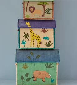 Rice Kurve*Opbevaringskurve - Raffia - 3 stk. - 52/45/37 cm - Animal