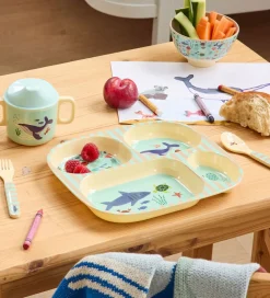 Spisesæt-Rice Spisesæt - Melamin - 4 Dele - Blå Ocean Print