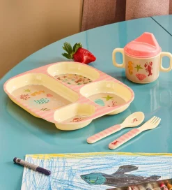 Spisesæt-Rice Spisesæt - Melamin - 4 Dele - Koral Ocean Print