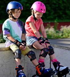 Rulleskøjter|Rulleskøjter-Rollerblade Beskyttelsessæt - Skate Gear Jr - Sort m. Pink