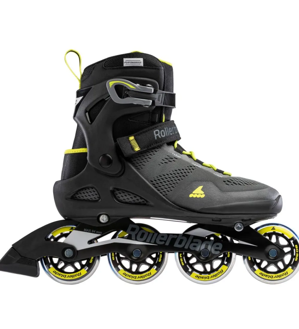 Rulleskøjter|Rulleskøjter-Rollerblade Rulleskøjter - Macroblade 80 - Black/Lime - Inliner