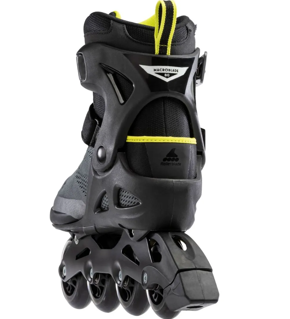Rulleskøjter|Rulleskøjter-Rollerblade Rulleskøjter - Macroblade 80 - Black/Lime - Inliner