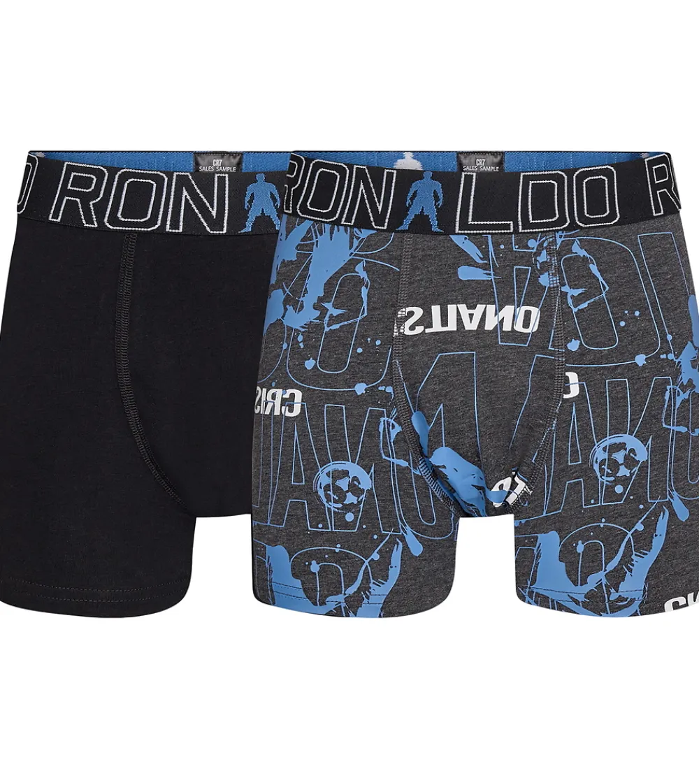JBS Undertøj*Ronaldo Boxershorts - Noos - 2-pak - Sort/Grå m. Blå