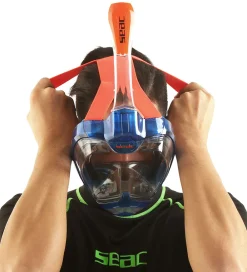 Dykkermasker|Snorkling-Seac Snorkelmaske - Magica L/XL - Blå/Orange