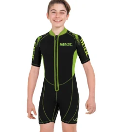 Våddragter|Snorkling-Seac Våddragt - Look Shorty Kid 2,5 mm - Sort/Lime