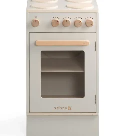 Sebra Legekøkken Og Legemøbel*Legekøkken - Ovn & Komfur - Træ - Seabreeze Beige