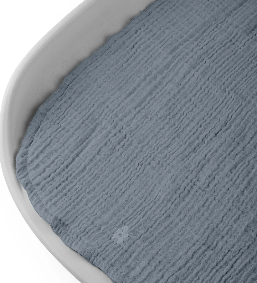 Pusletid|Puslepuder Og -Underlag-Sebra Pusleunderlag - 2-pak - Musselin - Forest Lake Blue