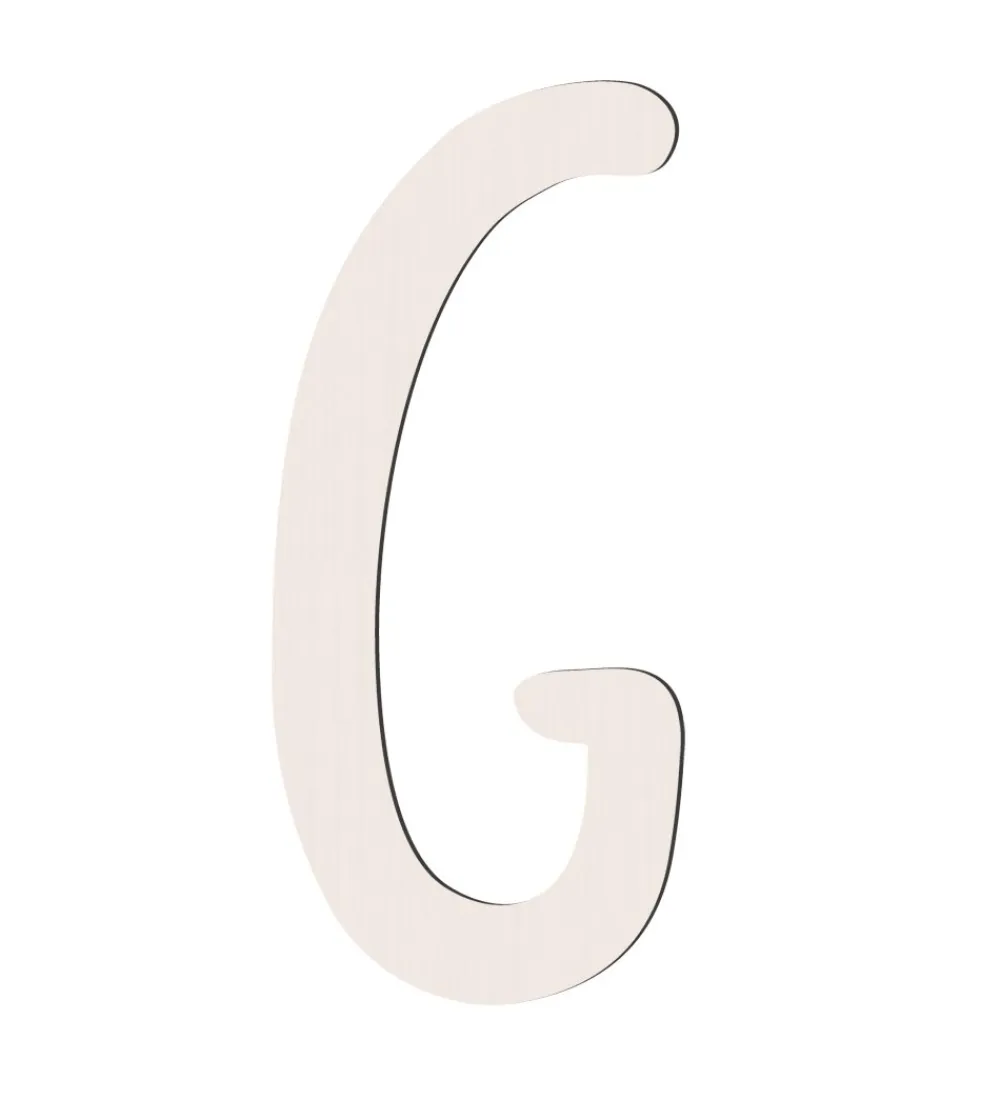 Bogstaver-Sebra Træbogstaver - G - Birchbark Beige