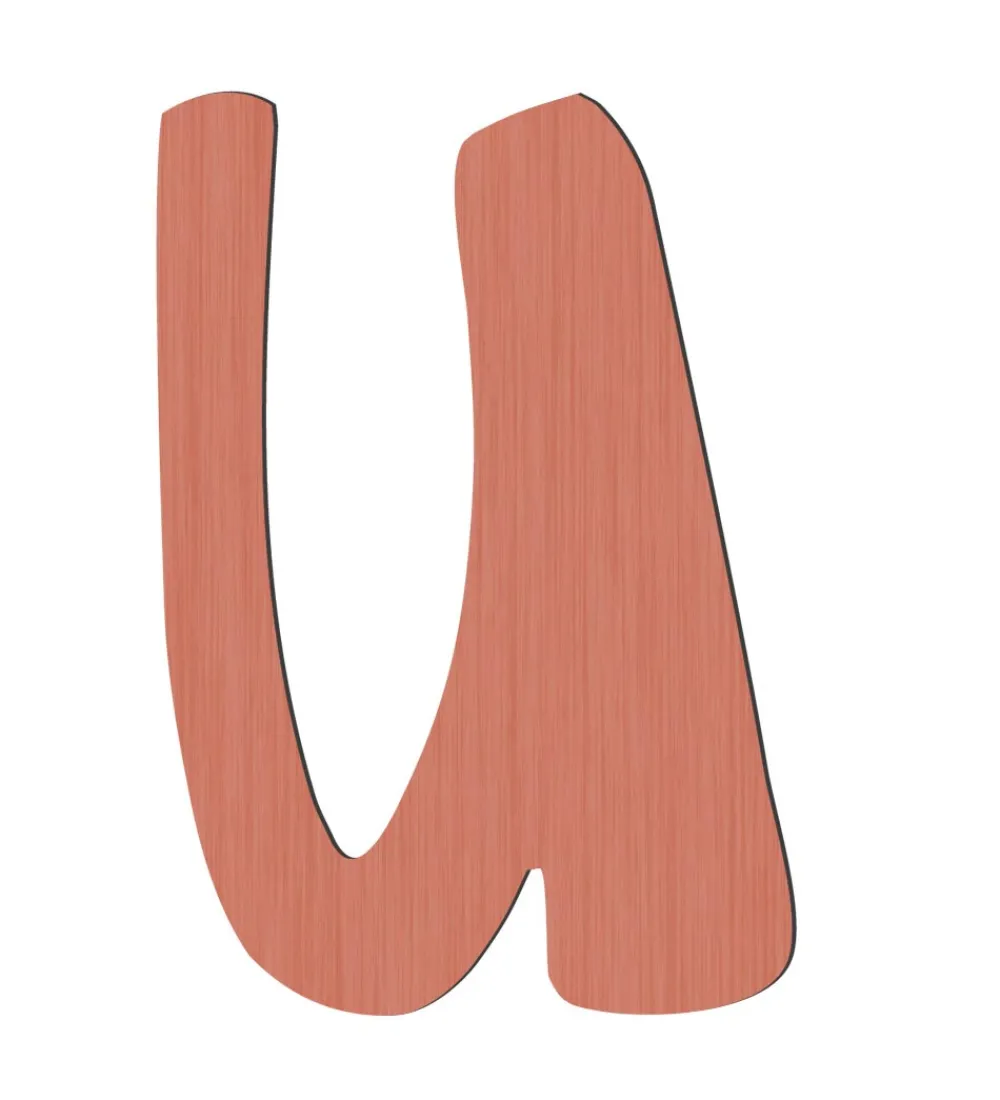 Sebra Bogstaver*Træbogstaver - U - Watermelon Pink