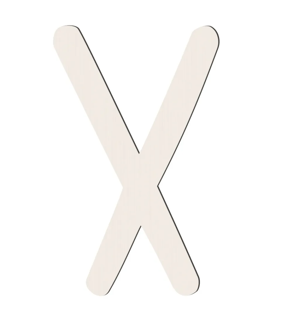 Bogstaver-Sebra Træbogstaver - X - Birchbark Beige