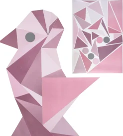 Sebra Wallsticker*Wallstickers - Rosa Geometrisk Fugl