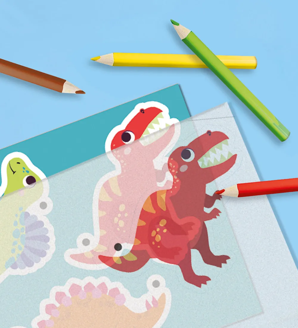 Kreasæt-SES Creative Kreasæt - Krympeplast - Dinosaur Nøgleringe