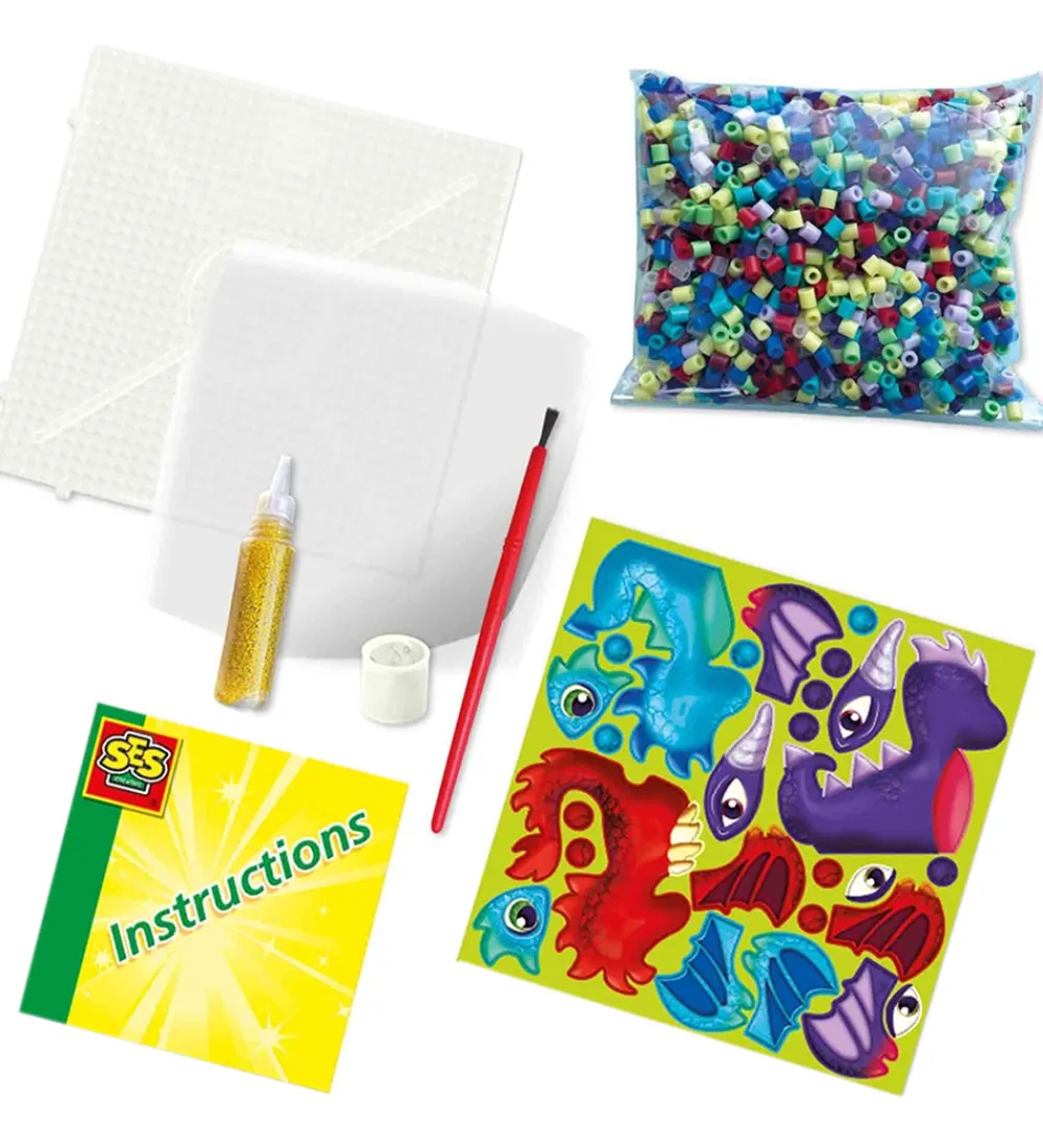 Perler-SES Creative Perler - Strygeperler - 1800 stk - 3D Drage