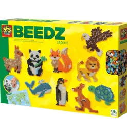 SES Creative Perler*Perler - Strygeperler - 3500 stk - Verdens Dyr