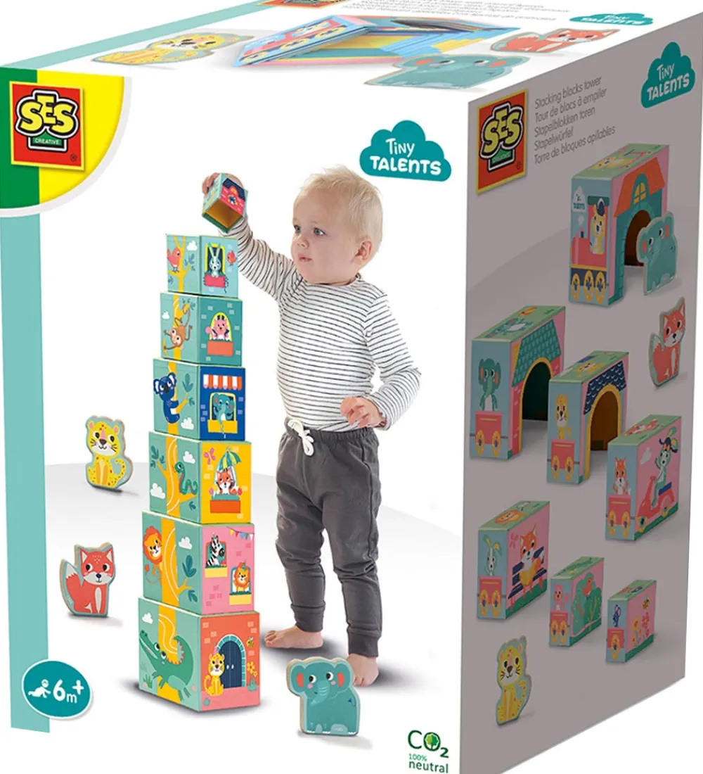 SES Creative Stablelegetøj*Stableklodser - Dyrefigurer