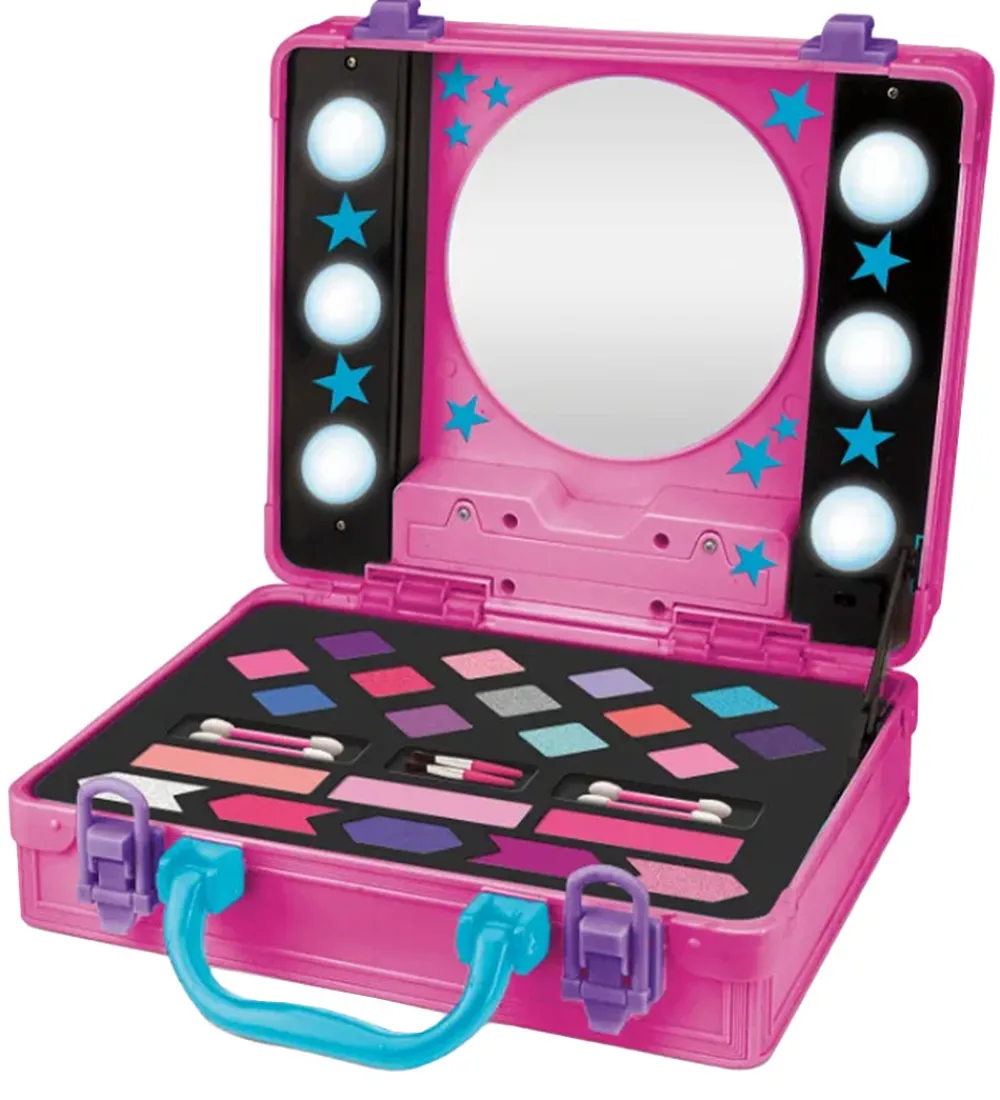Sminke-Shimmer N Sparkle Sminkekuffert m. Lys - Pink