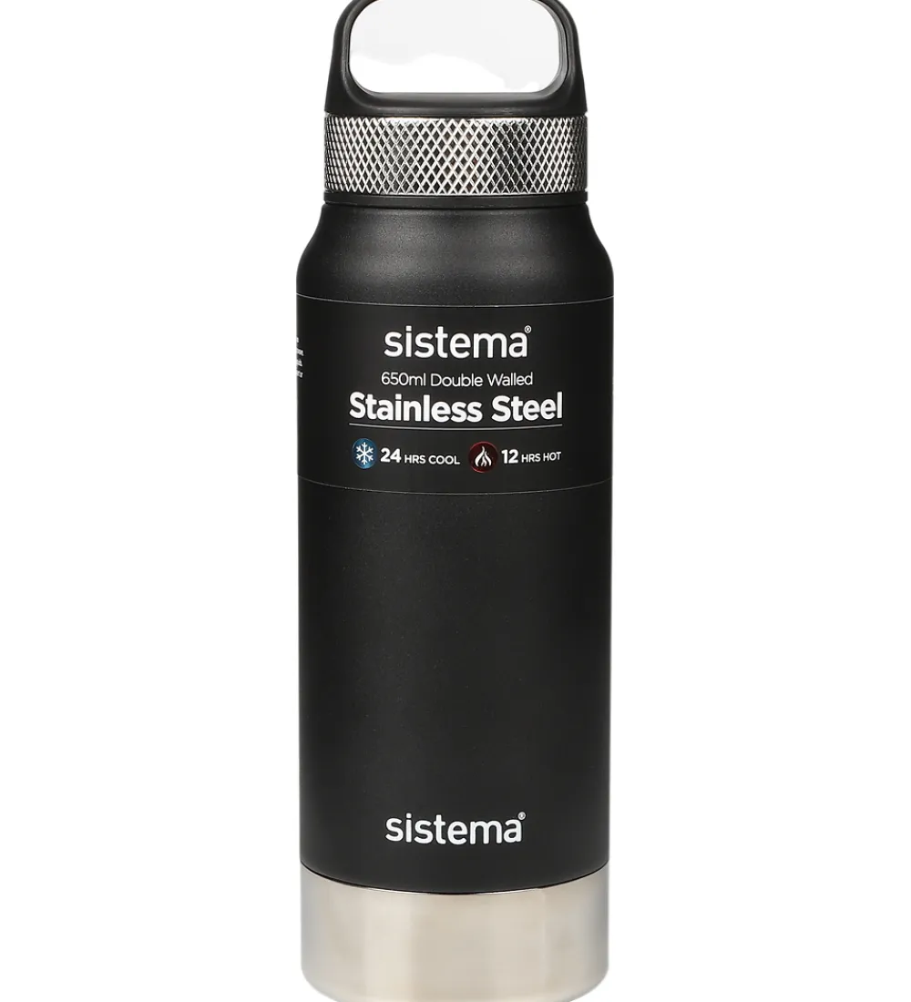 Termoflasker|Drikkedunke-Sistema Termoflaske - Stainless Steel - 650 ml - Sort