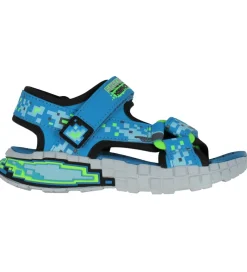 Sandaler-Skechers Sandaler - Mega Splash 4K - Sort/Blå/Grøn
