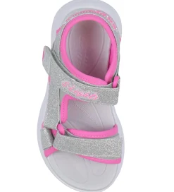 Skechers Blinkesko*Sandaler m. Lys - Sola Glow - Silver/Hot Pink