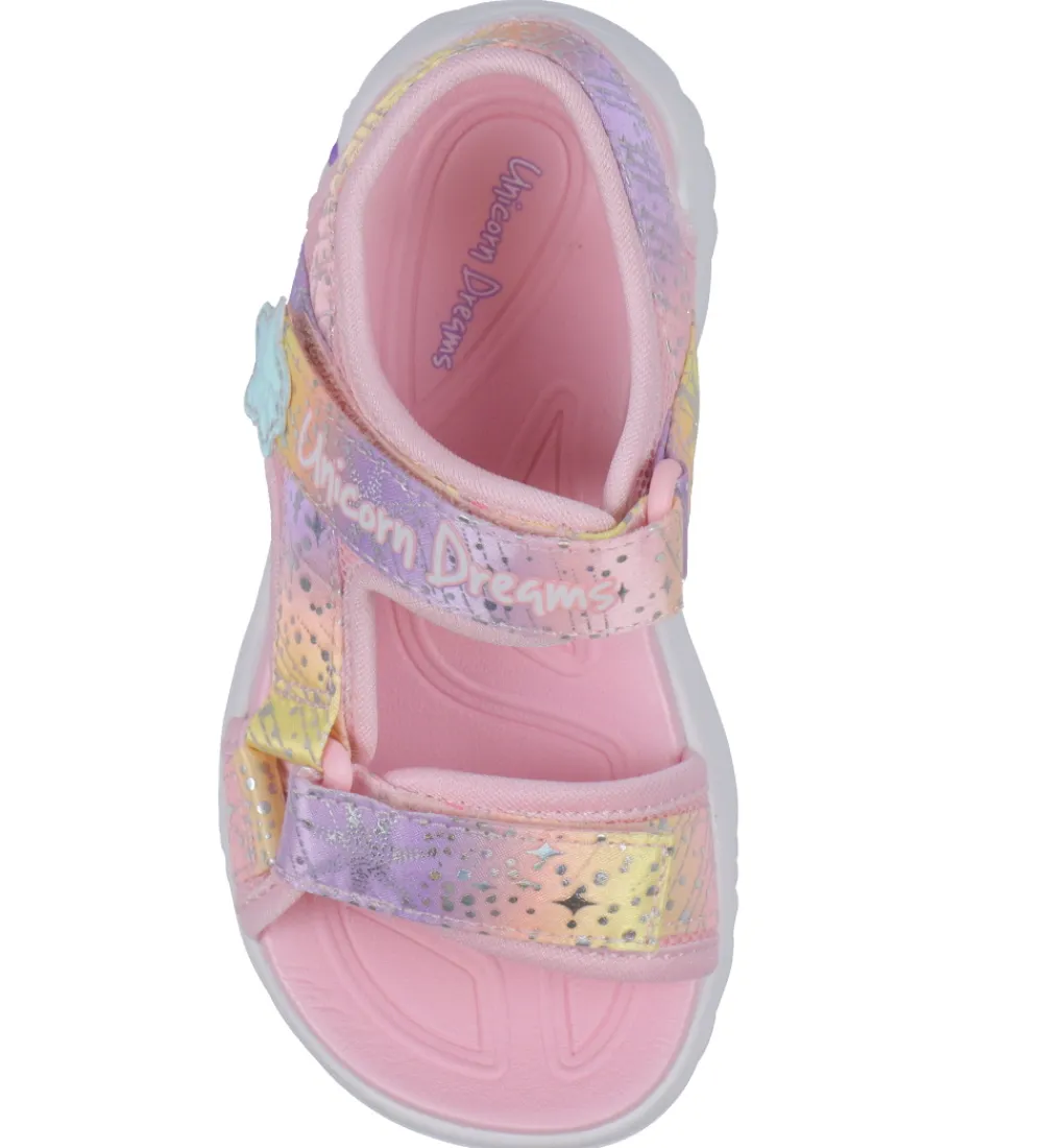 Blinkesko-Skechers Sandaler m. Lys - Unicorn Dreams - Light Pink Multi