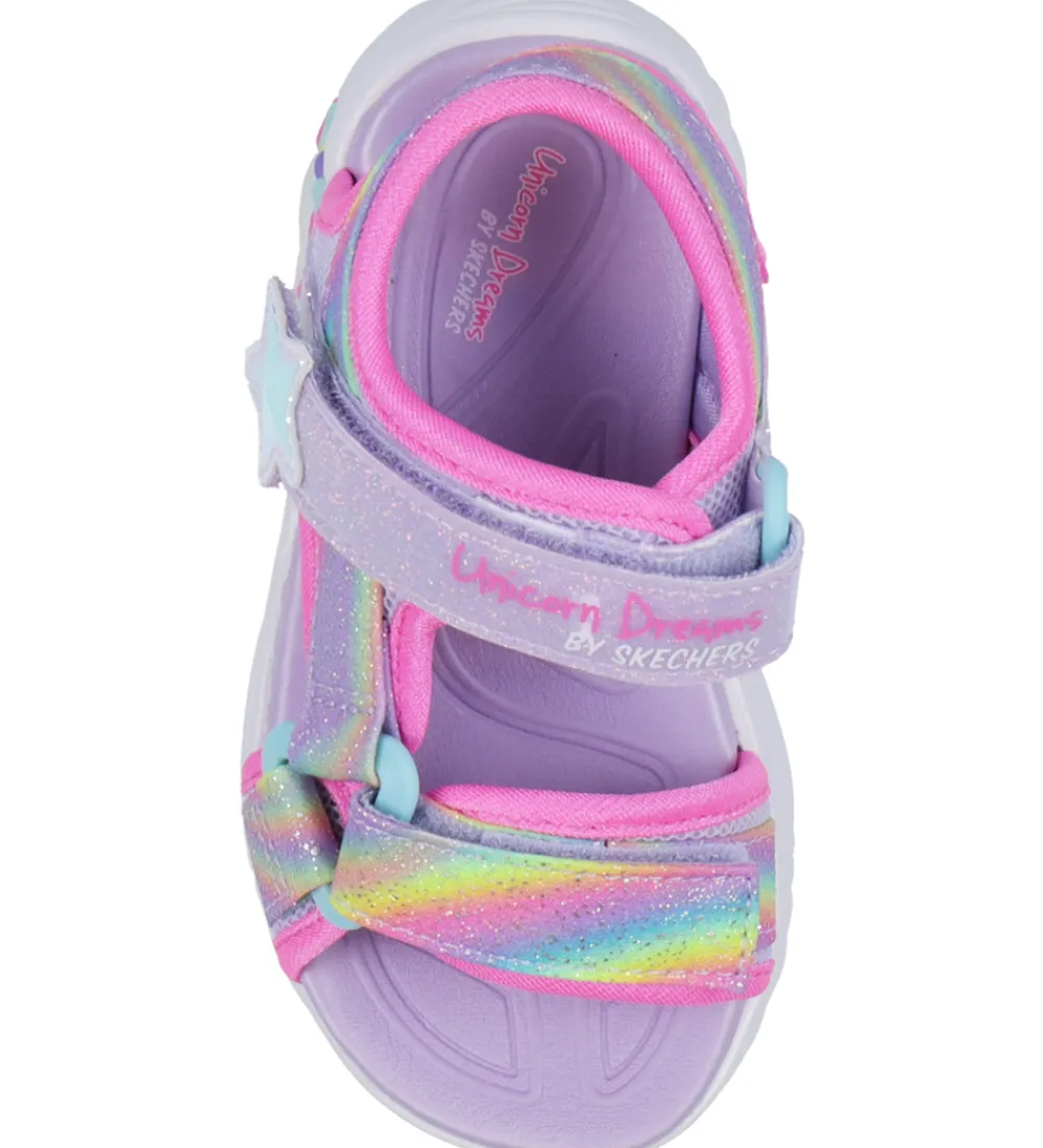 Skechers Blinkesko*Sandaler m. Lys - Dreamy Unicorns - Lavender Multi
