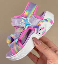 Skechers Blinkesko*Sandaler m. Lys - Dreamy Unicorns - Lavender Multi