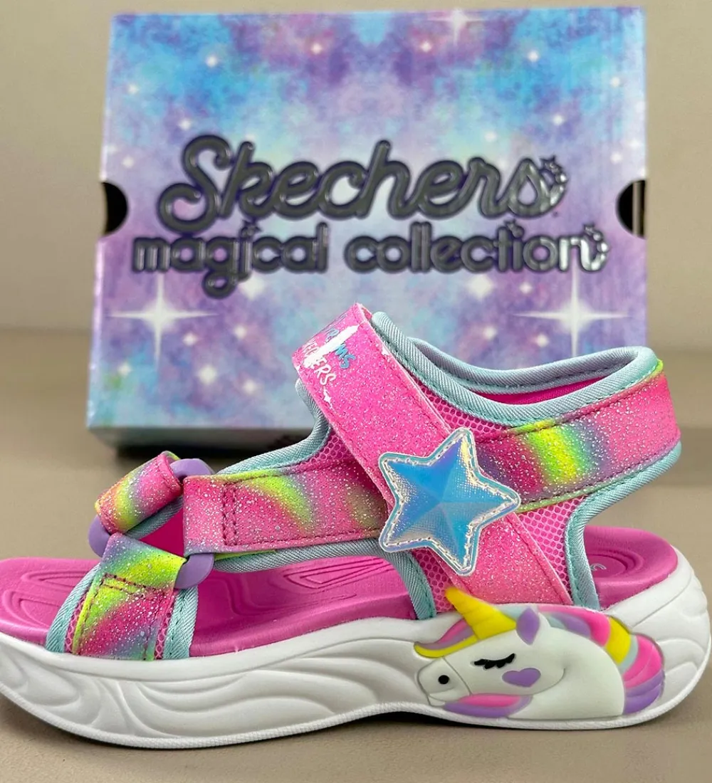 Skechers Blinkesko*Sandaler m. Lys - Unicorn Dreams - Pink/Multi