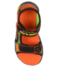 Skechers Blinkesko*Sandaler m. Lys - Creature Splash - Black/Orange