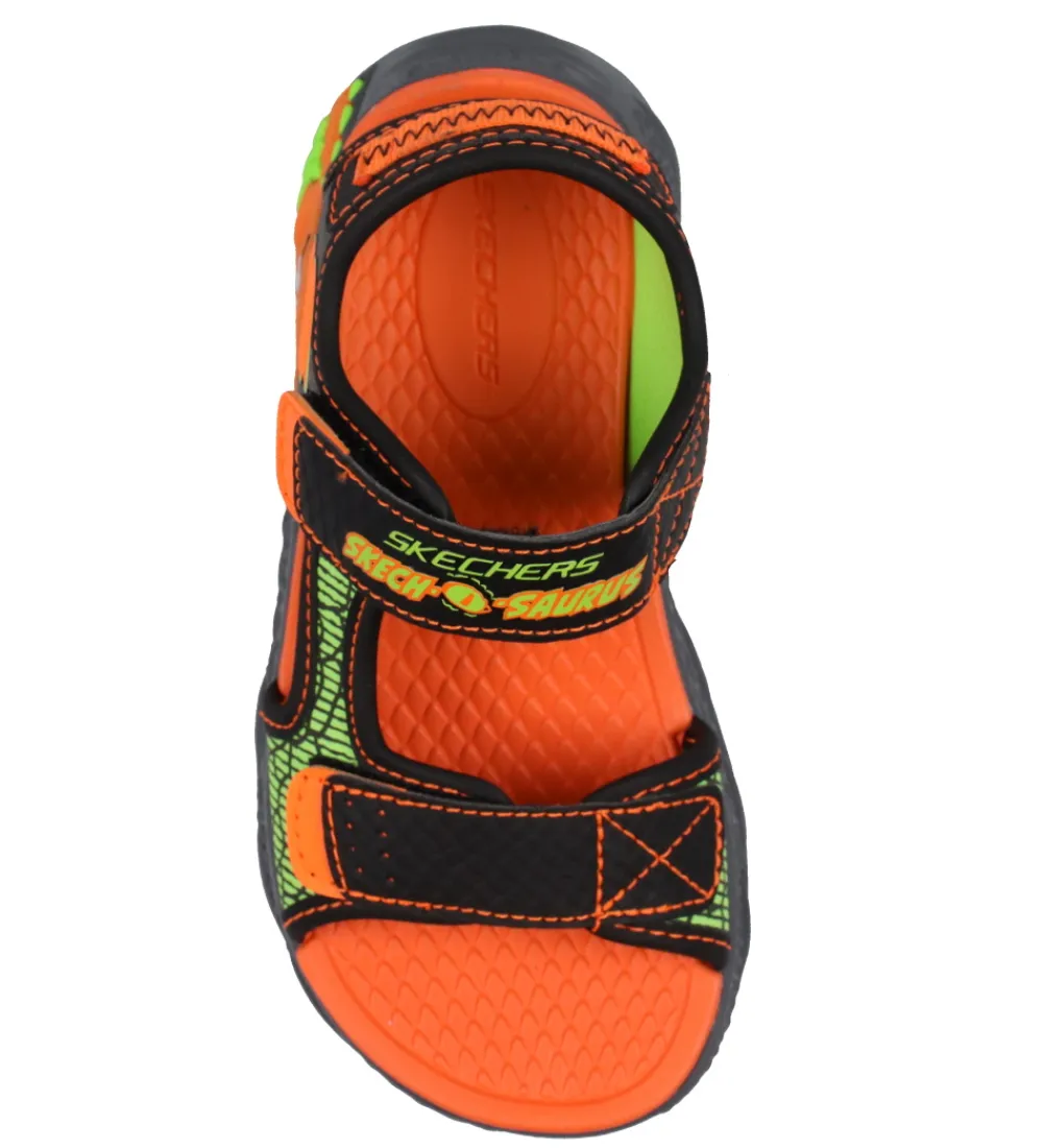 Skechers Blinkesko*Sandaler m. Lys - Creature Splash - Black/Orange