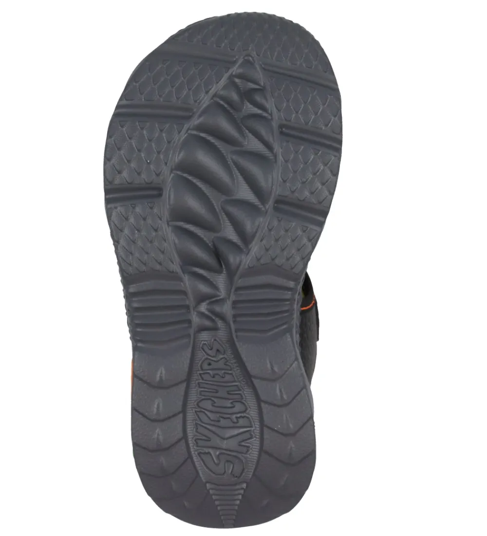 Skechers Blinkesko*Sandaler m. Lys - Creature Splash - Black/Orange
