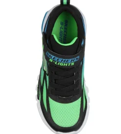 Skechers Blinkesko*Sko m. Lys - Dezlo - Sort/Blå/Lime