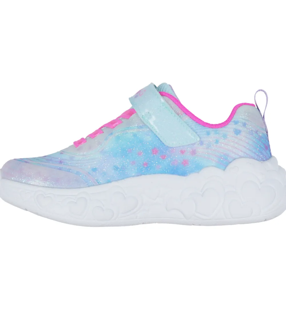 Skechers Blinkesko*Sko m. Lys - Eternal Heart Lights - Lyseblå/Multi