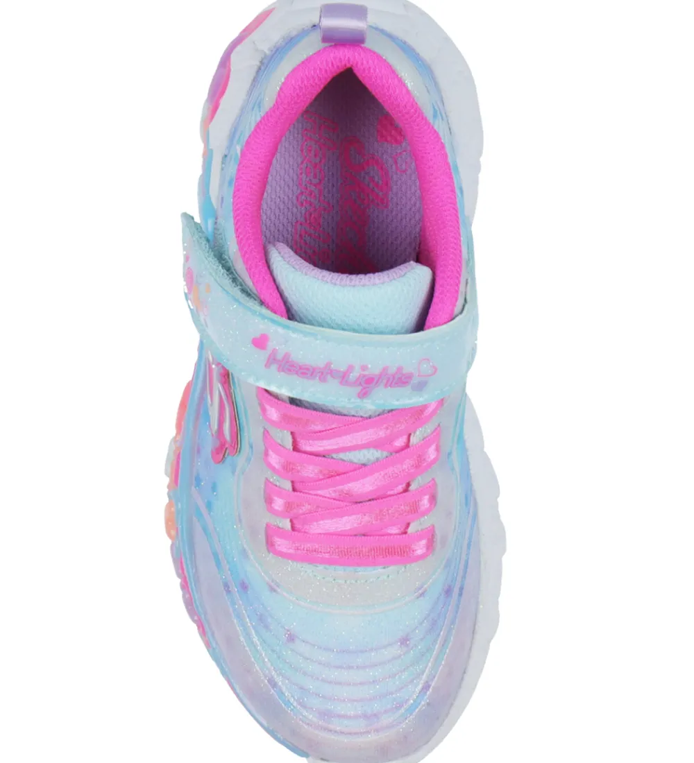Skechers Blinkesko*Sko m. Lys - Eternal Heart Lights - Lyseblå/Multi
