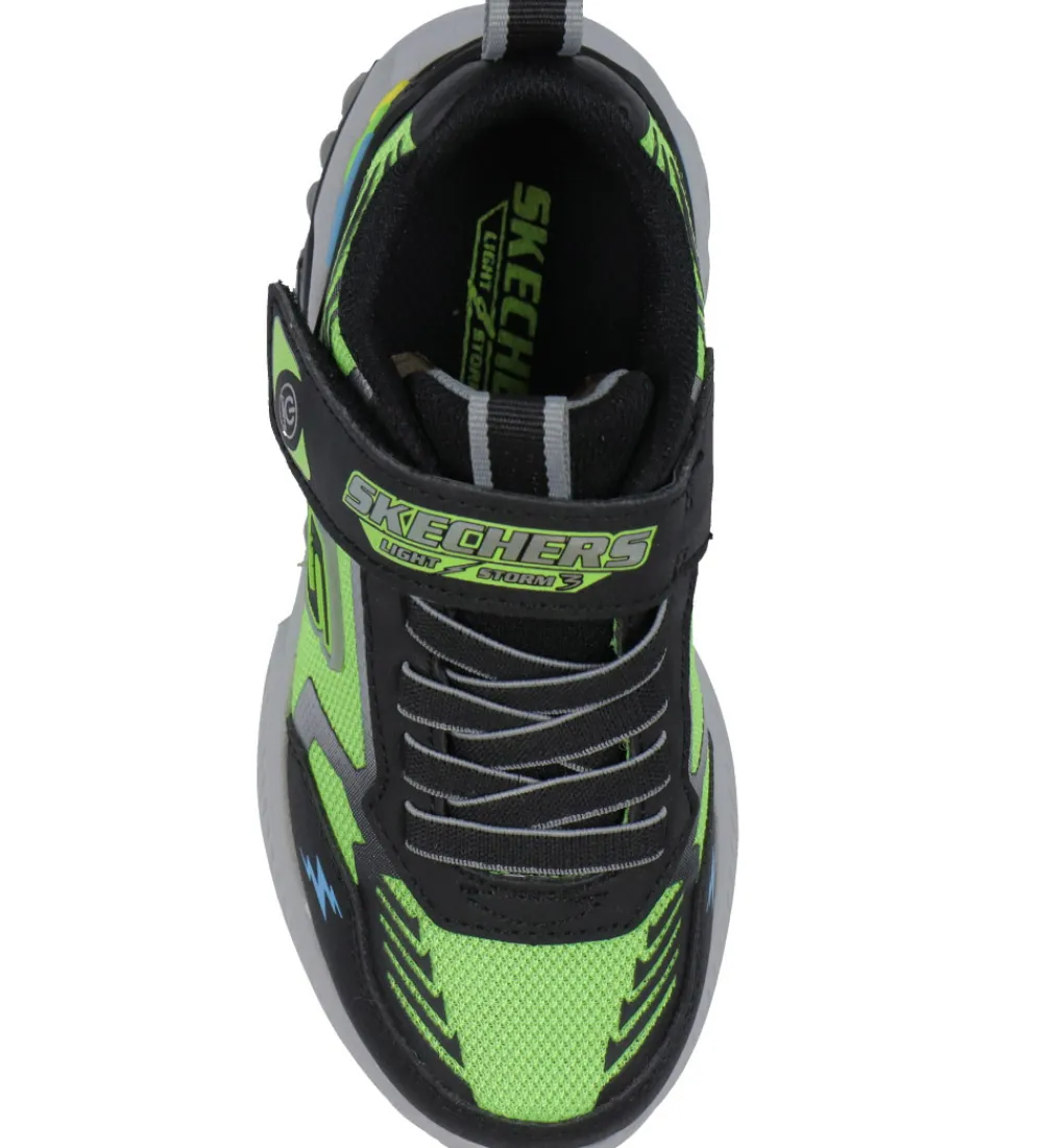 Blinkesko-Skechers Sko m. Lys - Light Storm 3 - Lime/Black